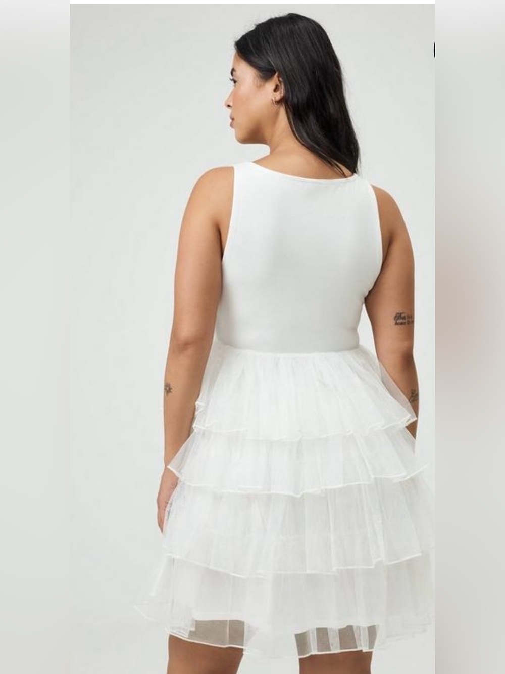 TORRID White Tiered Tulle Tutu Mini Dress - Picture 3 of 4